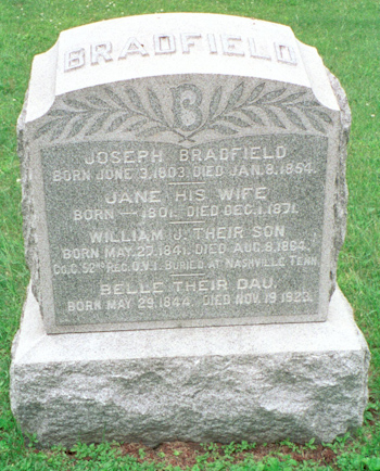 Joseph & Jane Bradfield Gravemarker