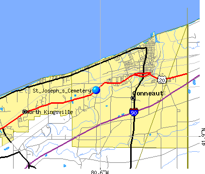 St Joseph Cemetery Location Map