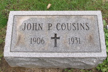 John P Cousins gravemarker