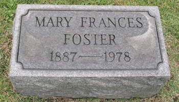 Mary Frances Foster gravemarker
