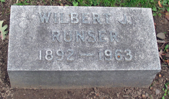Wilbur J Runser Grave Marker