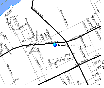 Trinity Cemetery Location Map
