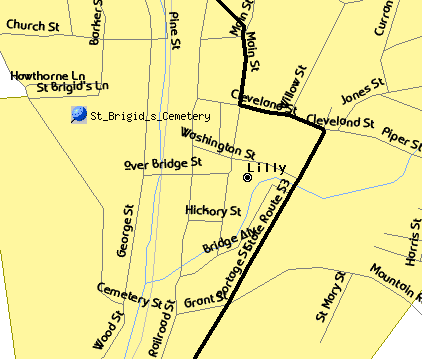 St Brigid's Cemetery Location Map
