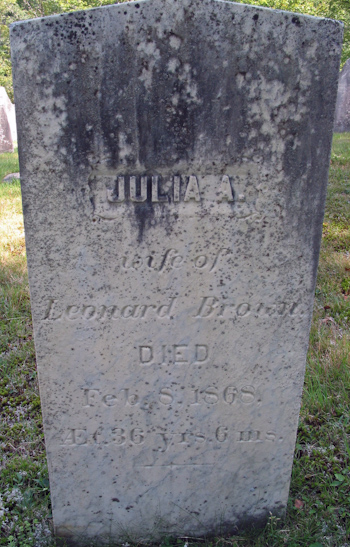 Julia A Brown gravemarker