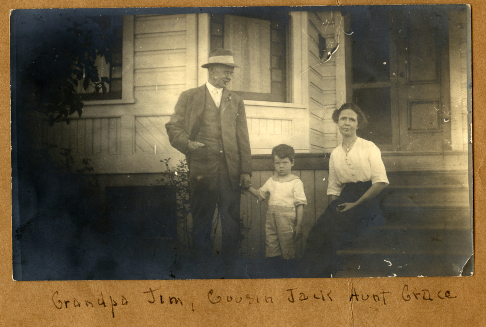 Grandpa Jim, Cousin Jack & Aunt Grace<br>[James A. Montgomery, Jack Montgomery, Grace Williams Montgomery]