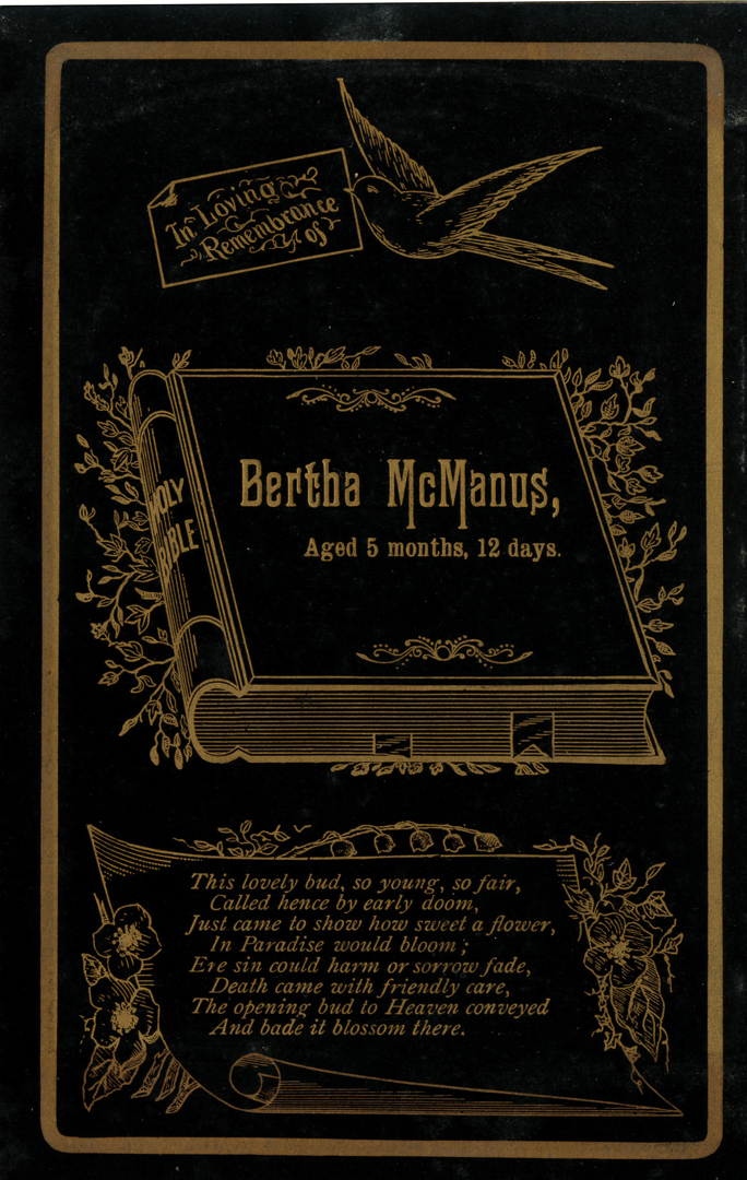 Bertha McManus Memorial Card