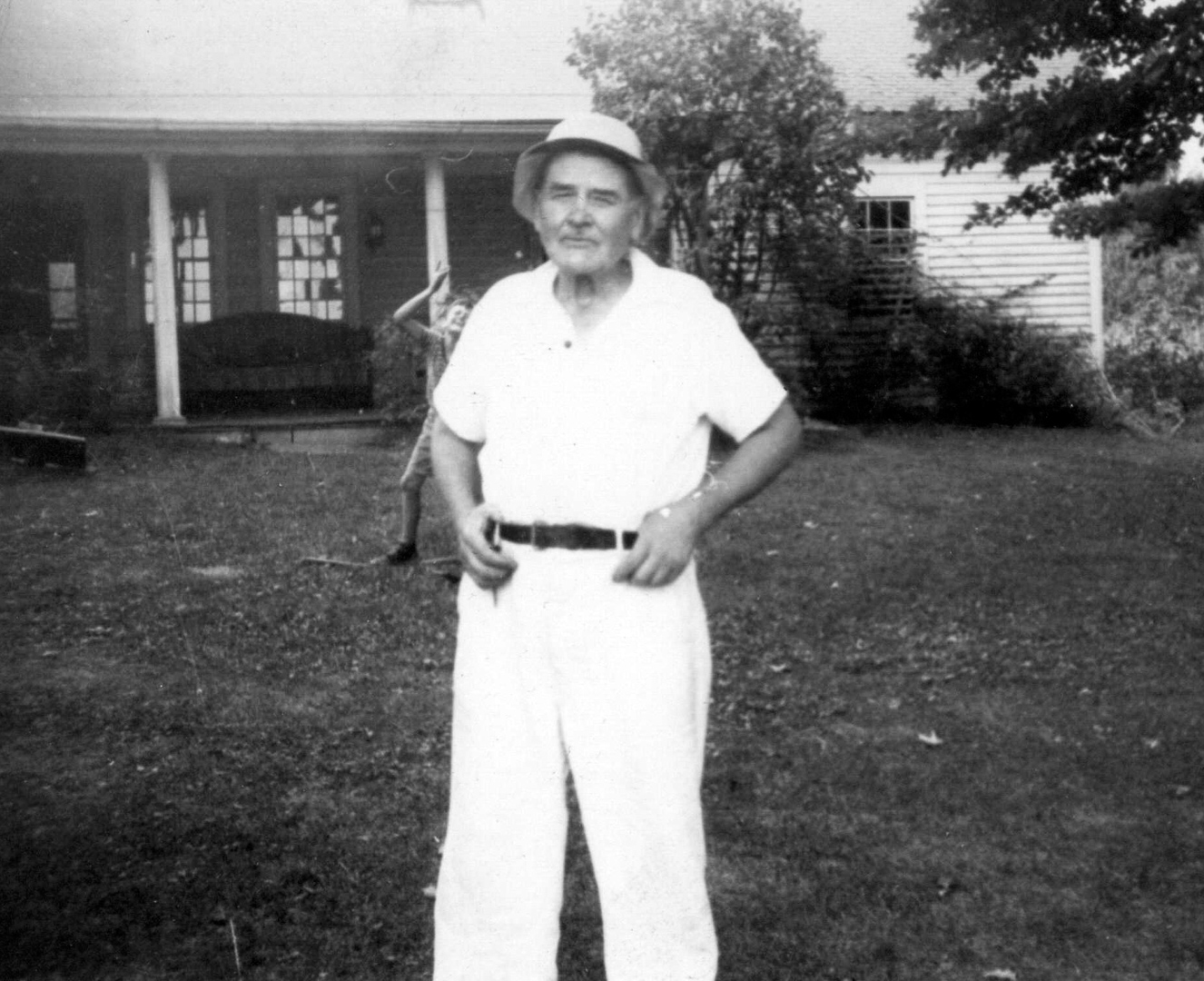 Grandpa Ashley [Dr Dexter D. Ashley] before the Fire - Oct 1939.  At the original family farmhouse