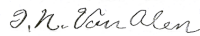 Isaac Van Alen Signature 1919